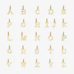 Alphabet Charms in 14k gold PVD, view 3