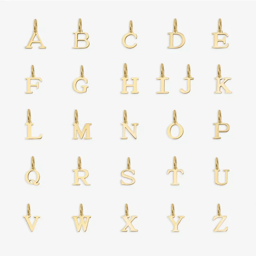 Alphabet Charms in 14k gold PVD, view 3