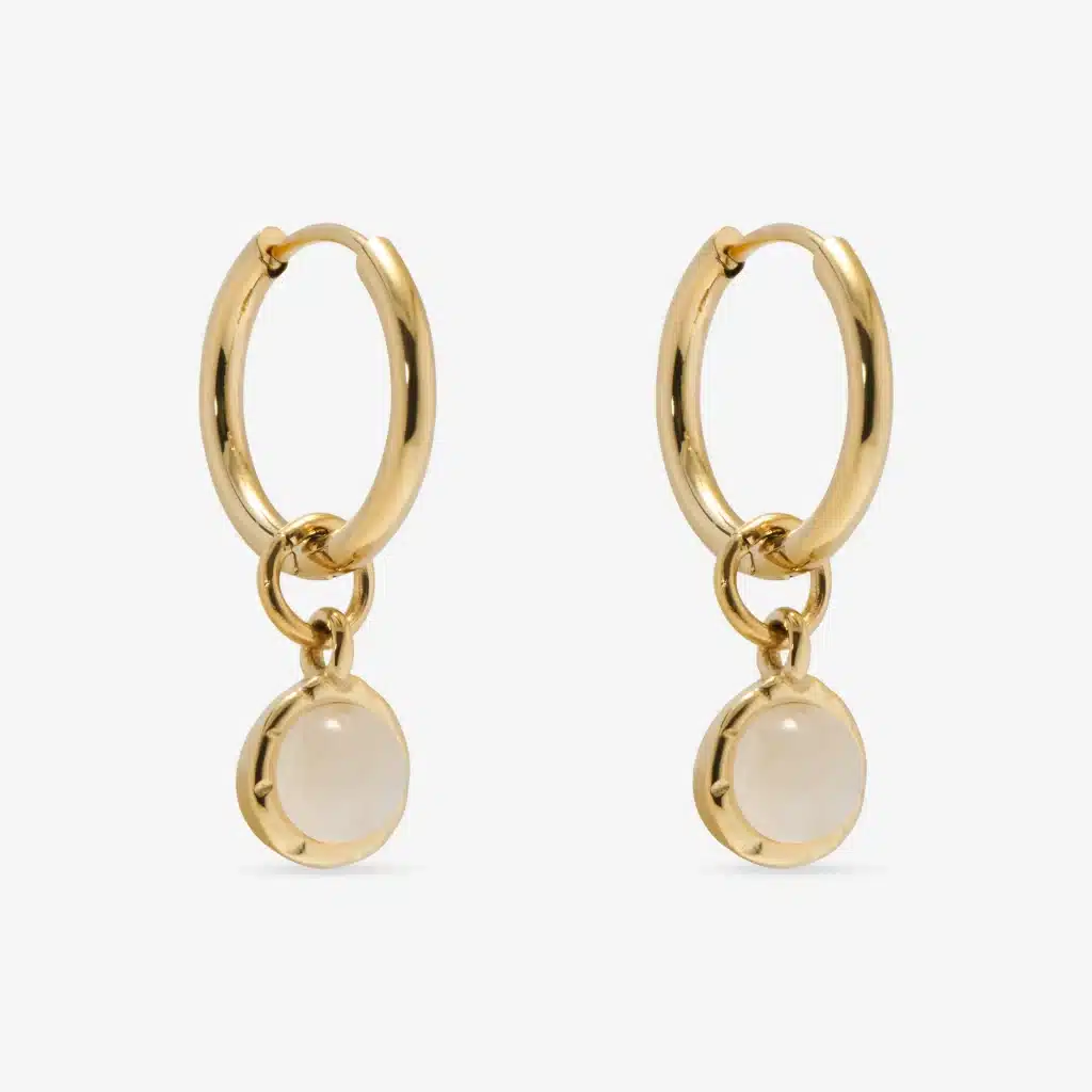 Amplify Huggie Earrings in 14k gold PVD - waterproof Aelva jewellery