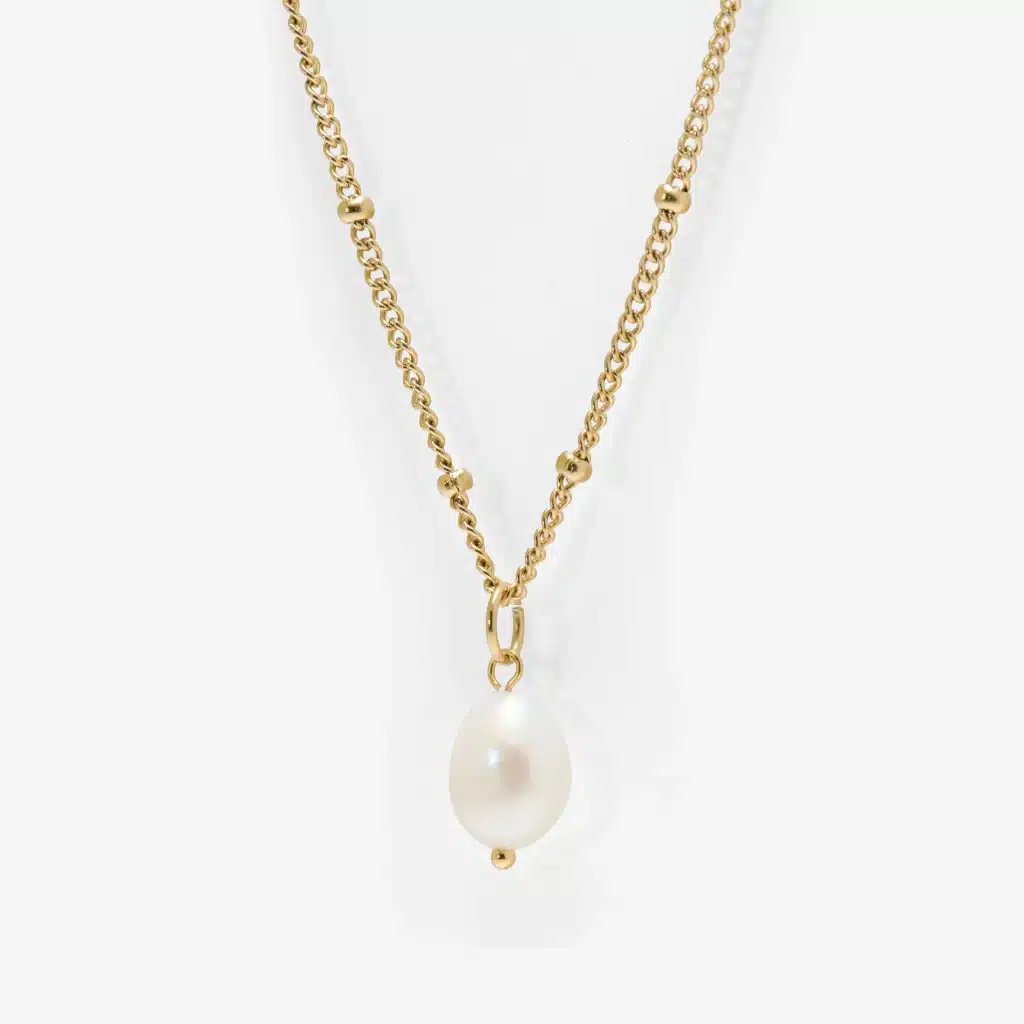 Baroque Pearl Charm in 14k gold PVD, view 3