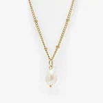 Baroque Pearl Charm in 14k gold PVD, view 3