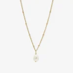 Baroque Pearl Necklace in 14k gold PVD, view 2