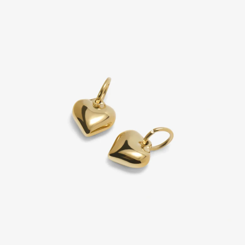Chubby Heart Charm in 14k gold PVD, view 2