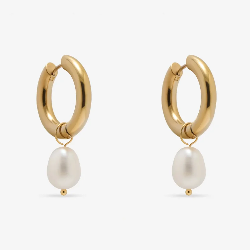 Chunky Baroque Pearl Hoop