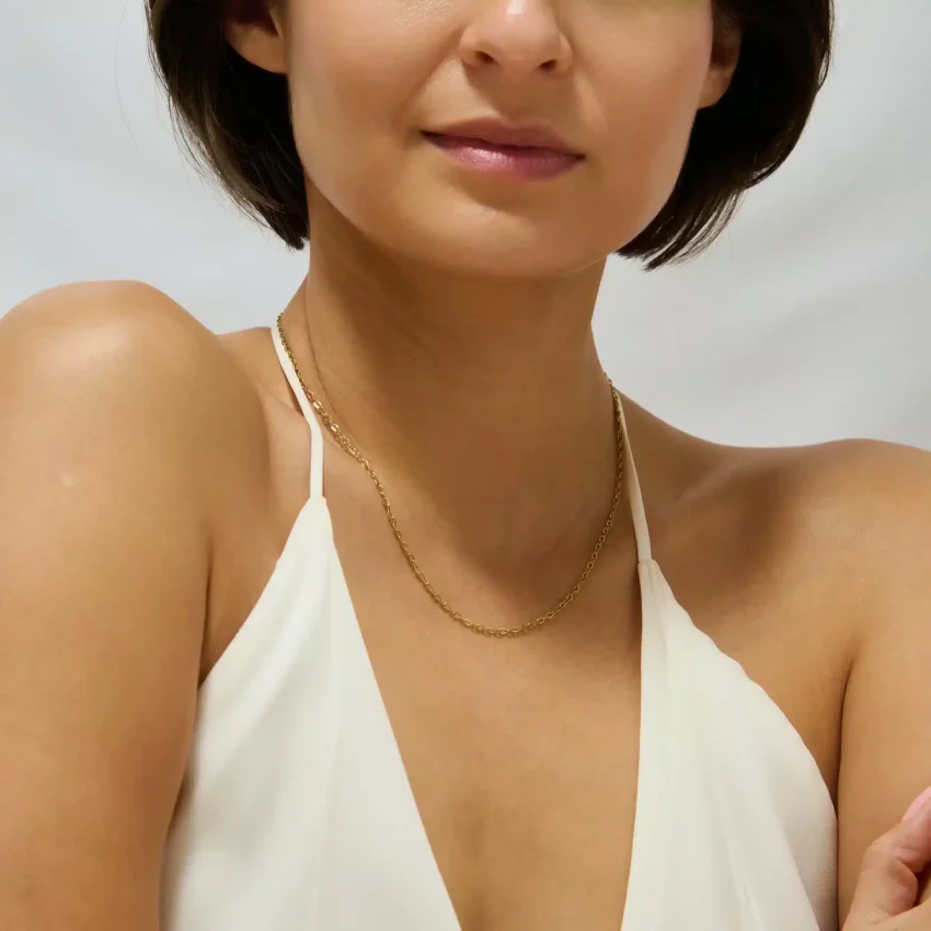 Dainty Chain in 14k gold PVD, view 4