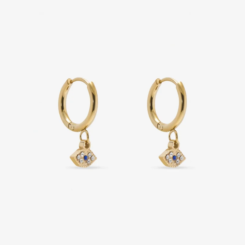 Evil Eye Huggie Earrings