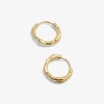 Molten Hoop Earrings in 14k gold PVD, view 2