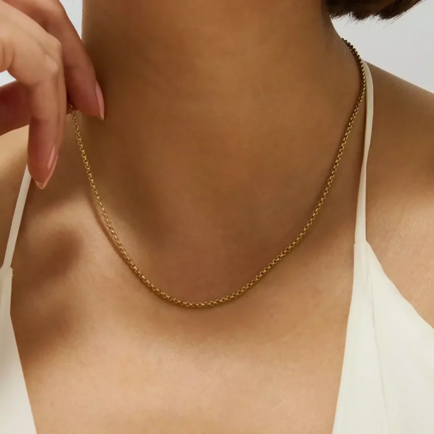 Rolo Chain in 14k gold PVD, view 3