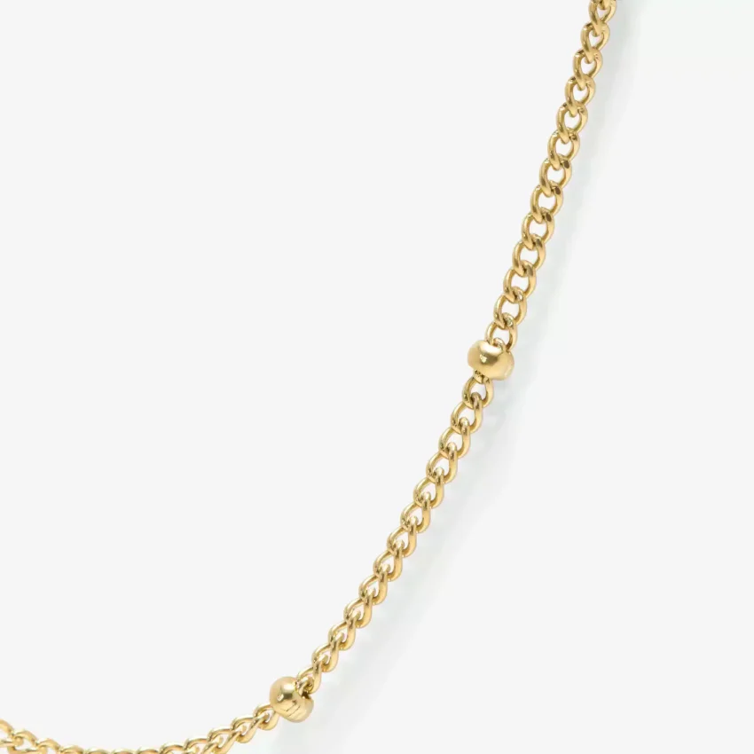 Satellite Bead Chain in 14k gold PVD, view 2