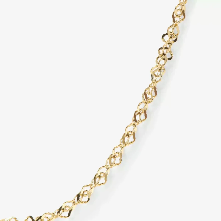 Singapore Twist Chain in 14k gold PVD, view 2