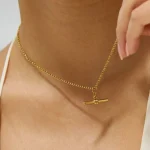 T Bar Charm in 14k gold PVD, view 3